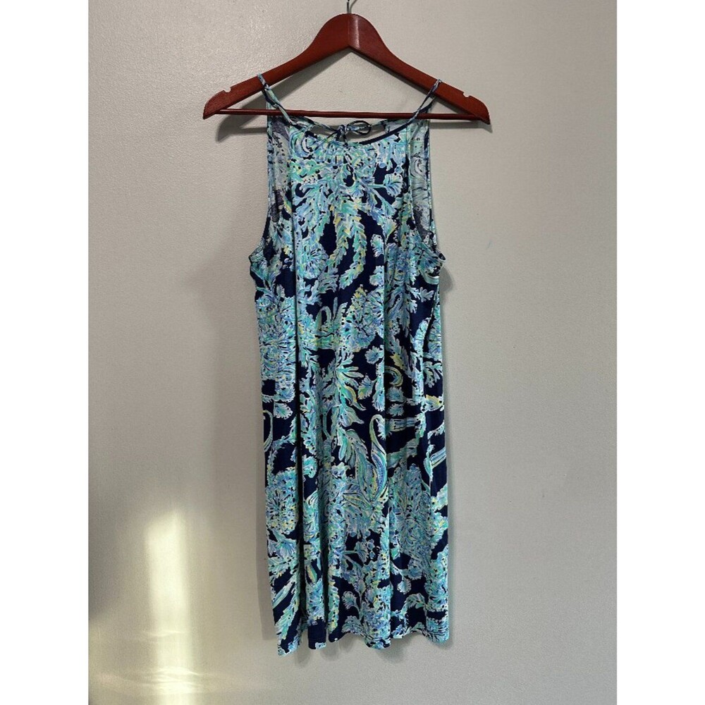 Lilly Pulitzer Womens Margot Swing Dress Size Small Scuba Doo Blue Sleeveless